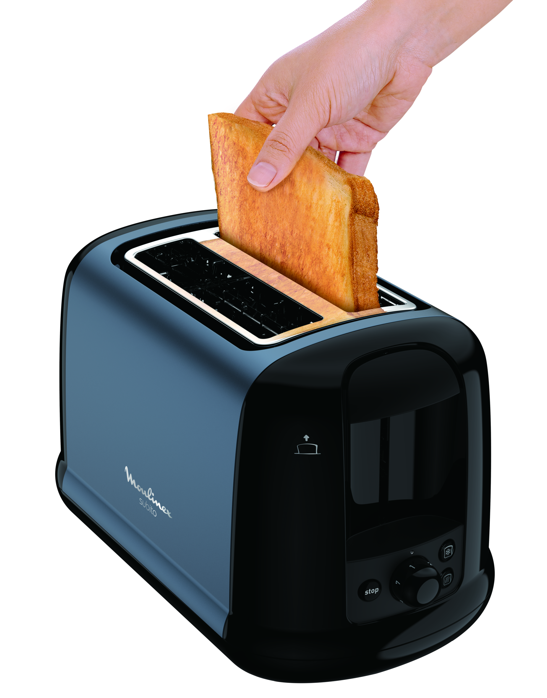 SUBITO 2S Mineraalgrijs/Zwart Broodrooster