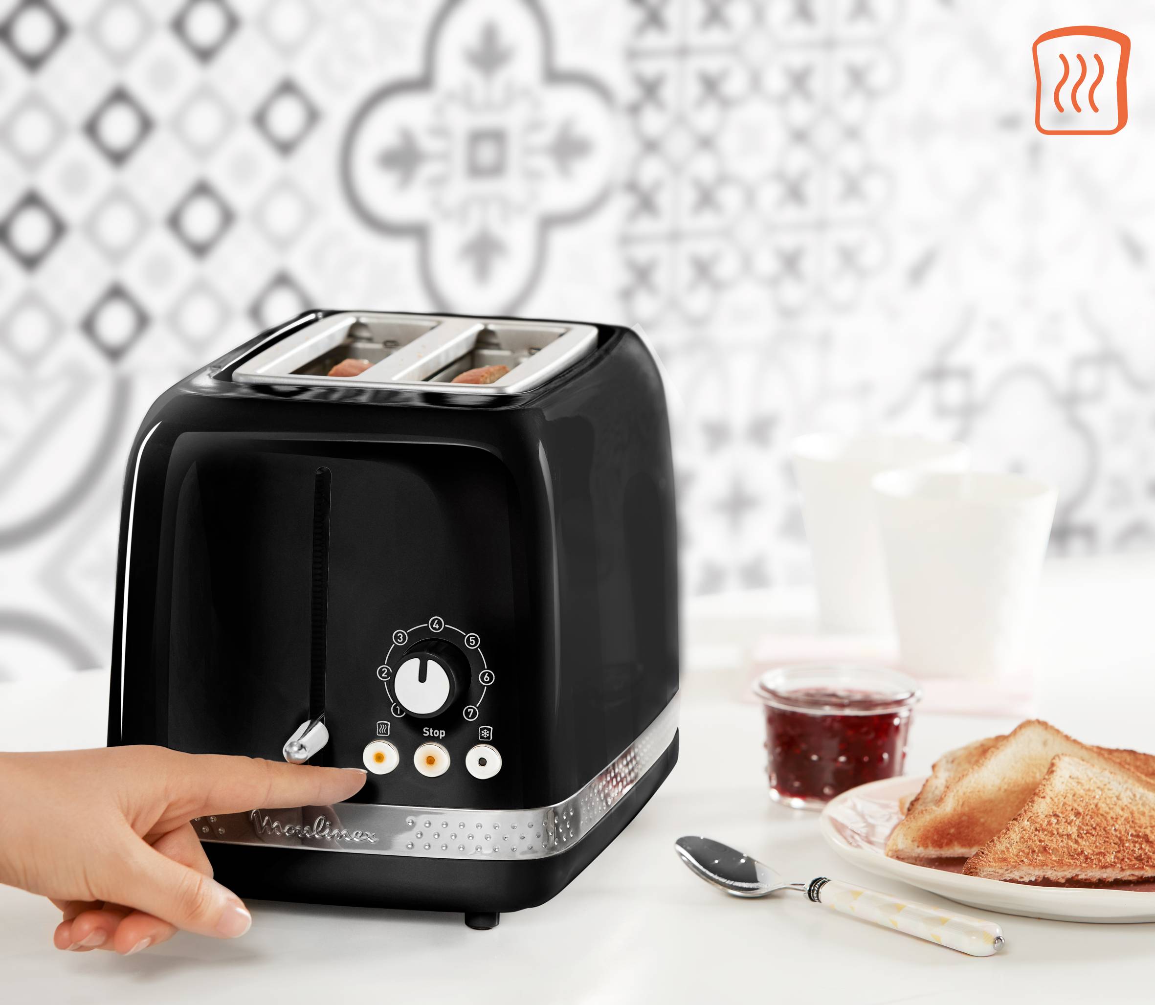 GRILLE-PAIN SOLEIL NOIR À 2 FENTES LT301810