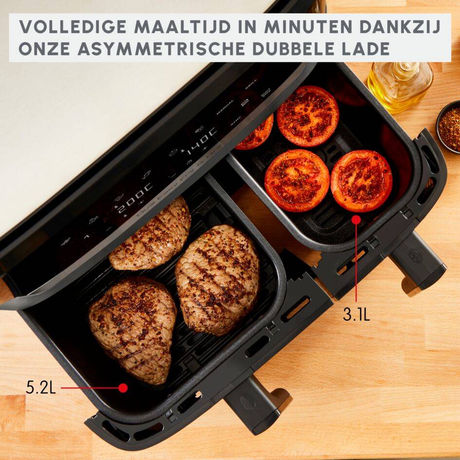 Dual Easy Fry & Grill EZ905B20 Air fryer - 8 programma's - 5,2L + 3,1L