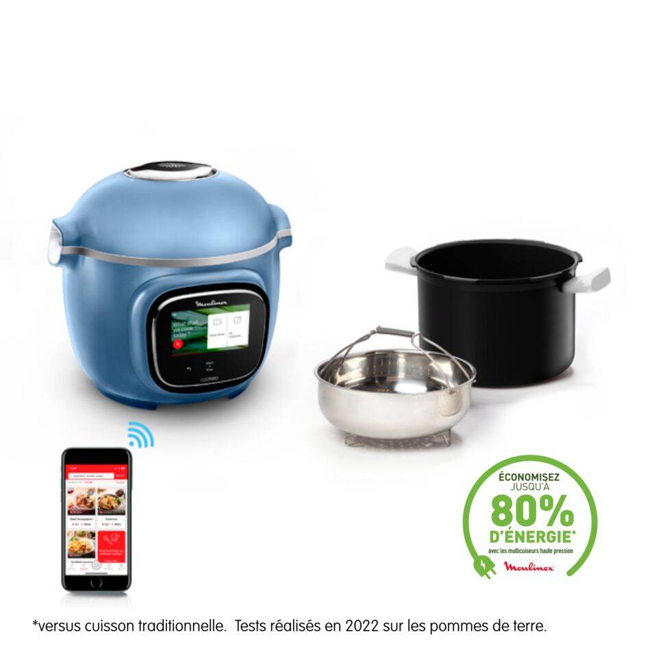 Cookeo Touch Wifi CE912411 Multicuiseur intelligent haute pression - 13 programmes - Recettes illimitées - Connecté