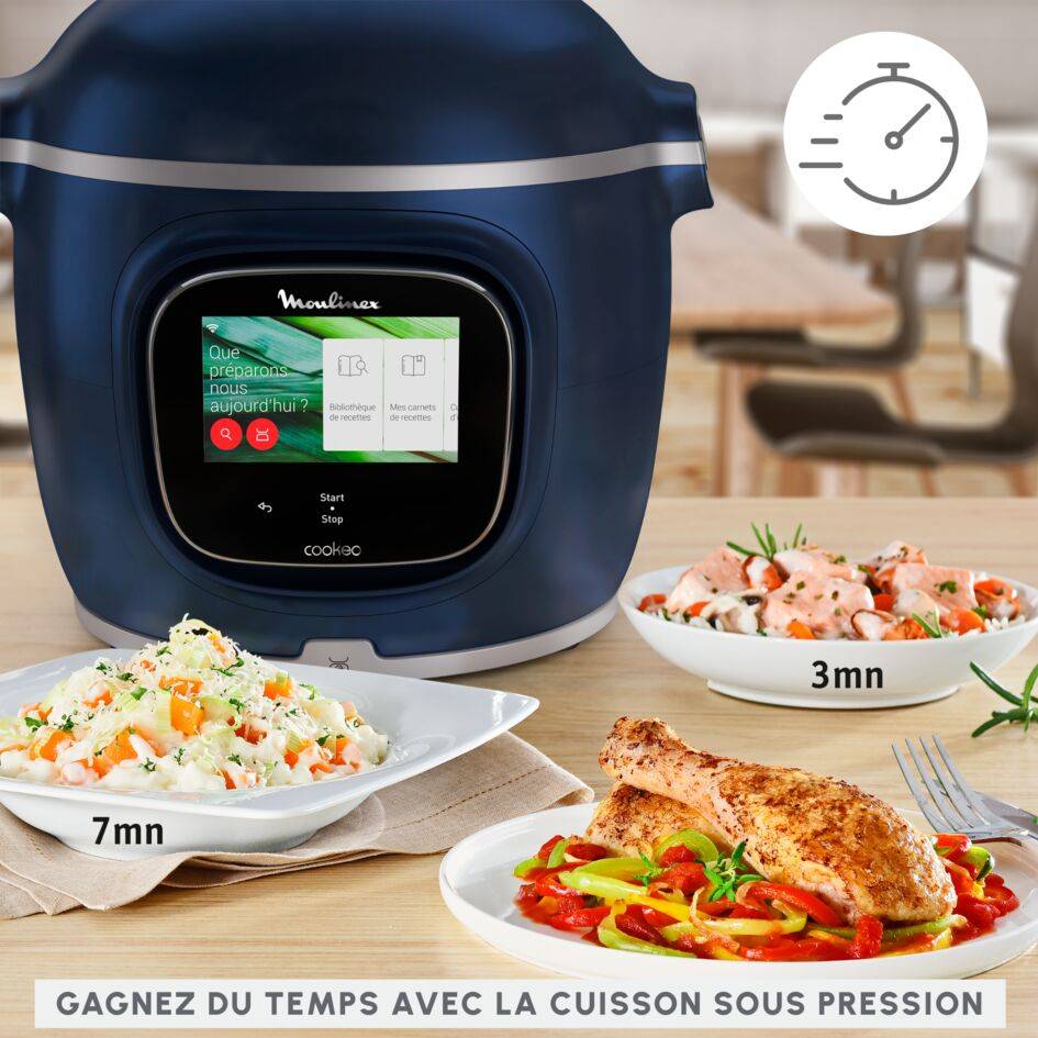 Cookeo Touch Pro CE943410 Multicuiseur intelligent haute pression - 13 programmes - Recettes illimitées - Connecté - Balance intégrée