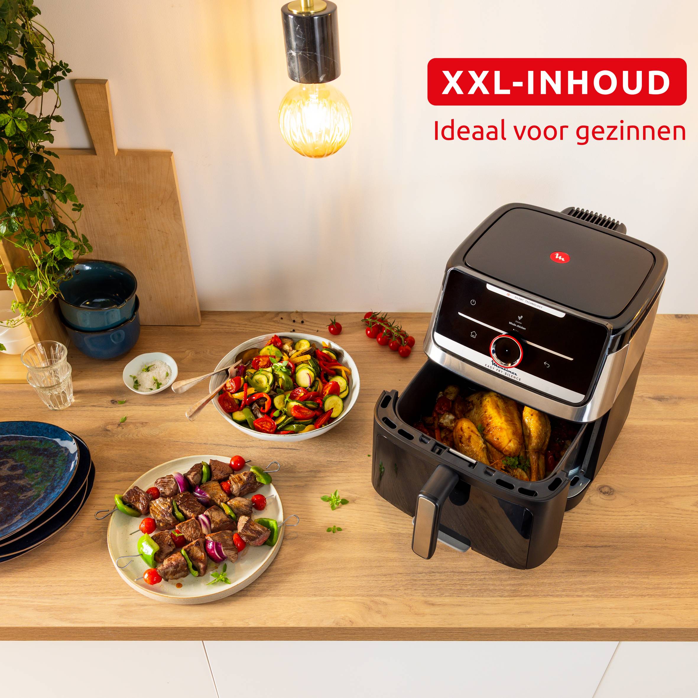 Easy Fry Smart & Silence XXL EZ876DF0 Air fryer - Smart Assist - 7L - Stille technologie