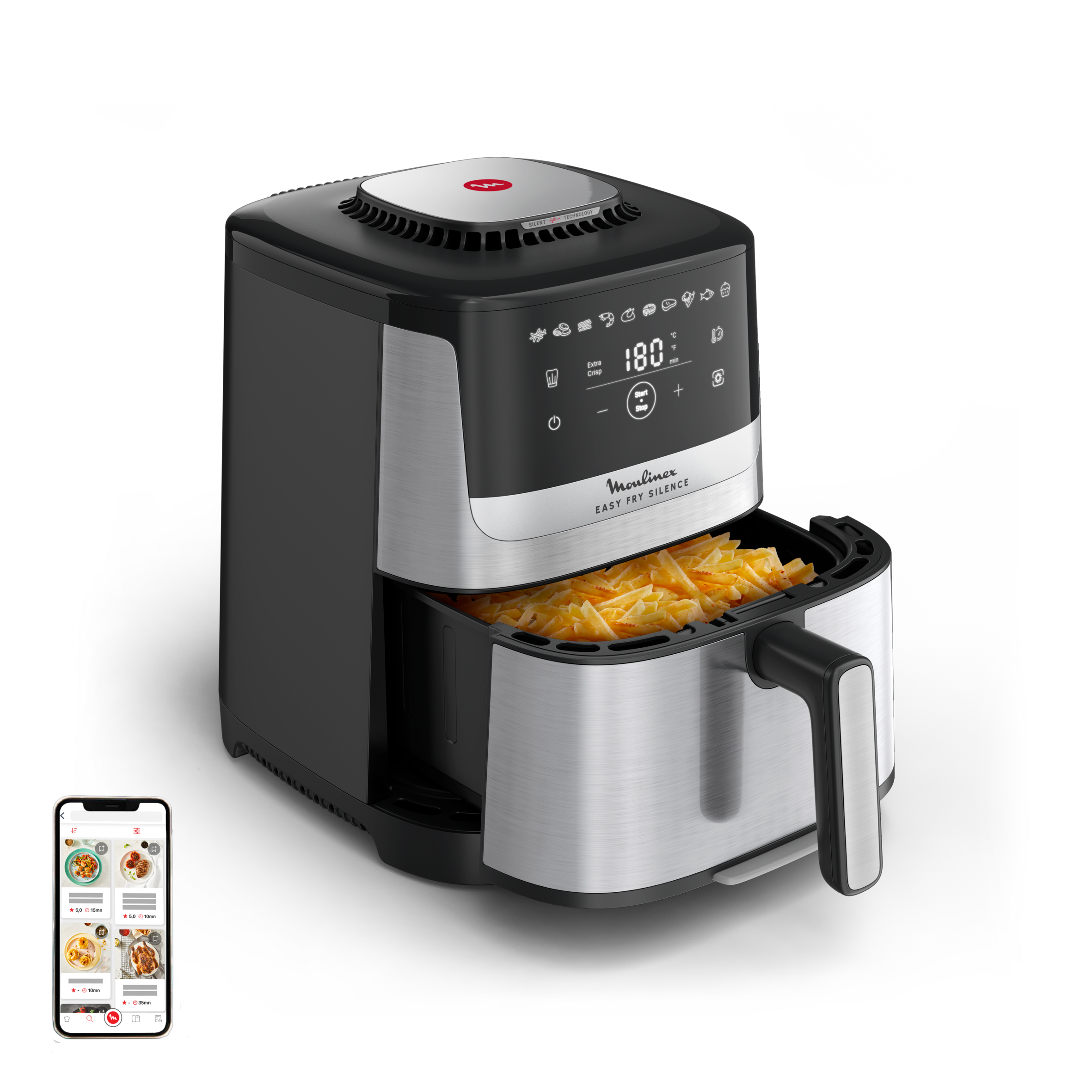 Easy Fry Silence air fryer EZ552DF0 - Air fryer- 5L - Stille technologie
