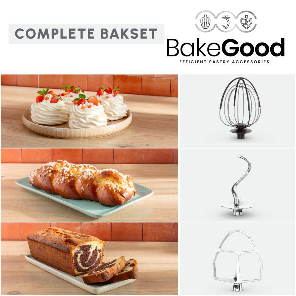 Bake Partner QA525810 Keukenmachine - 1100W - BakeGood accessoireset - 4.6 L - 8 snelheden
