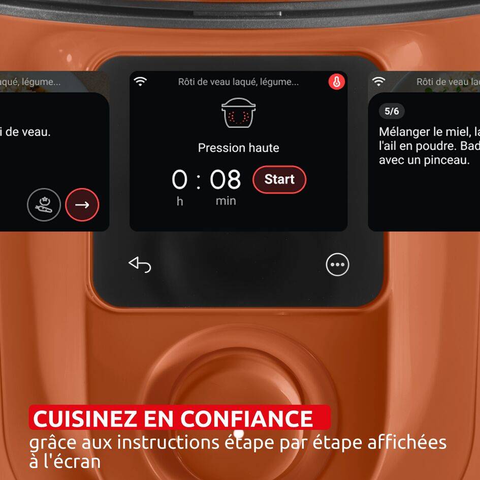 Cookeo Simplicity Terracota CE821TF0 Multicuiseur intelligent haute pression - 6 programmes - 150 recettes