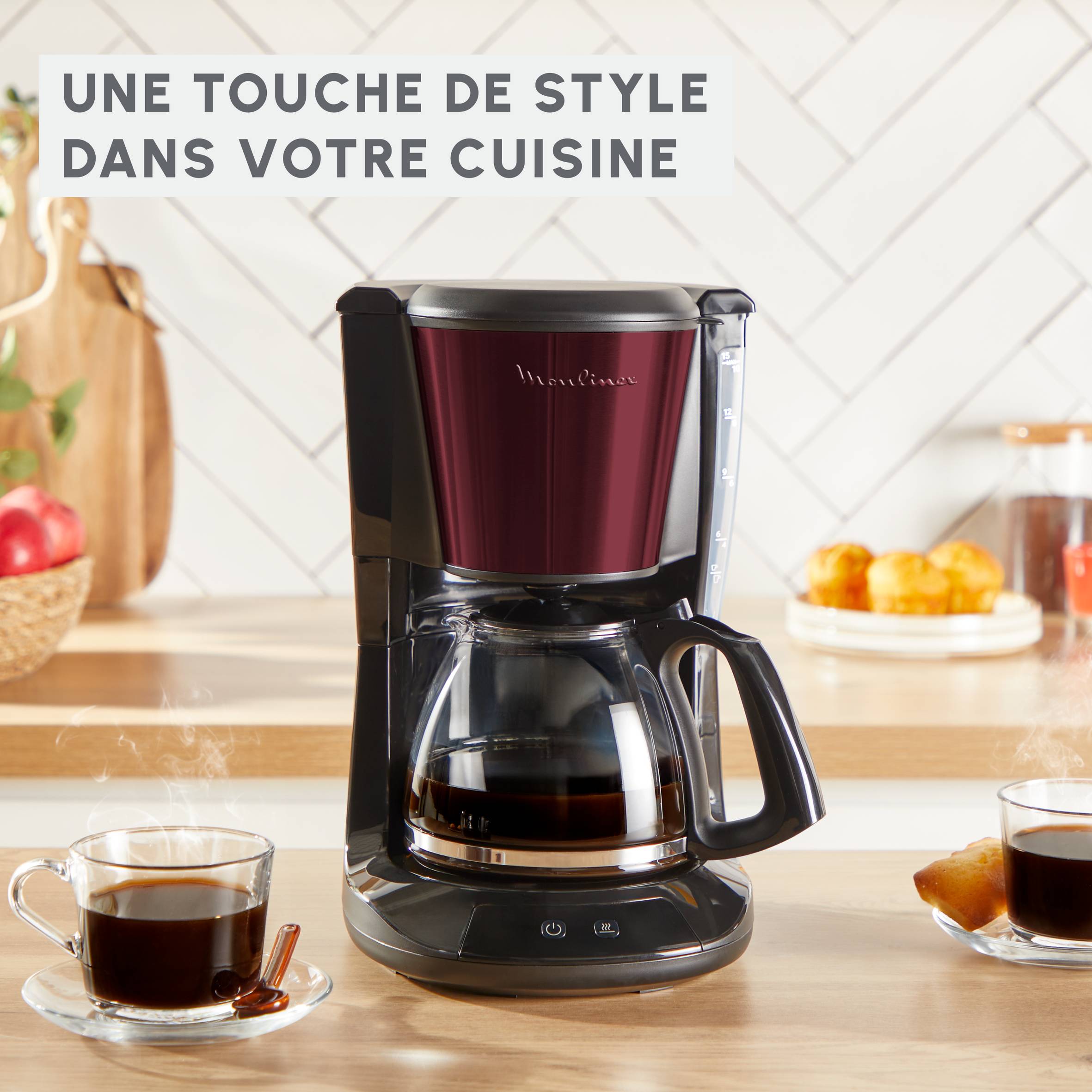 Subito, Cafetière filtre Moulinex noire finition inox rouge