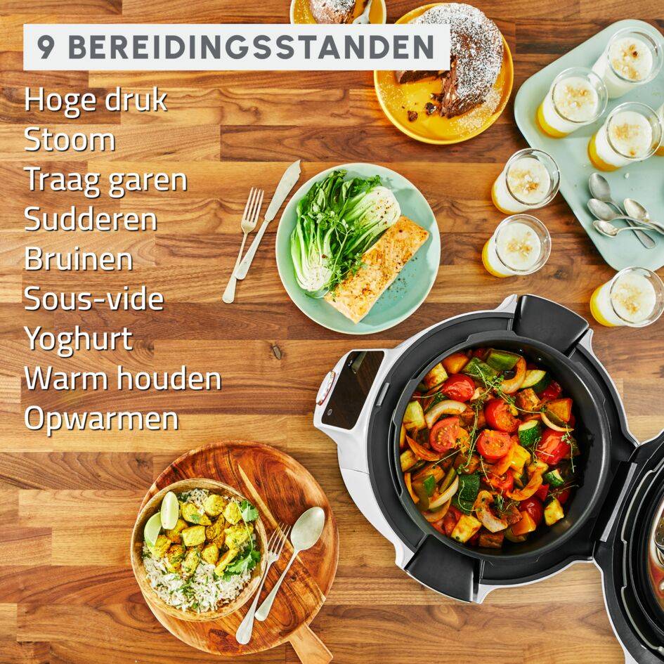 Cookeo Wifi 9-in-1 CE952110 Intelligente hogedruk multicooker - 9 programma's - Oneindig aantal recepten - Geconnecteerd