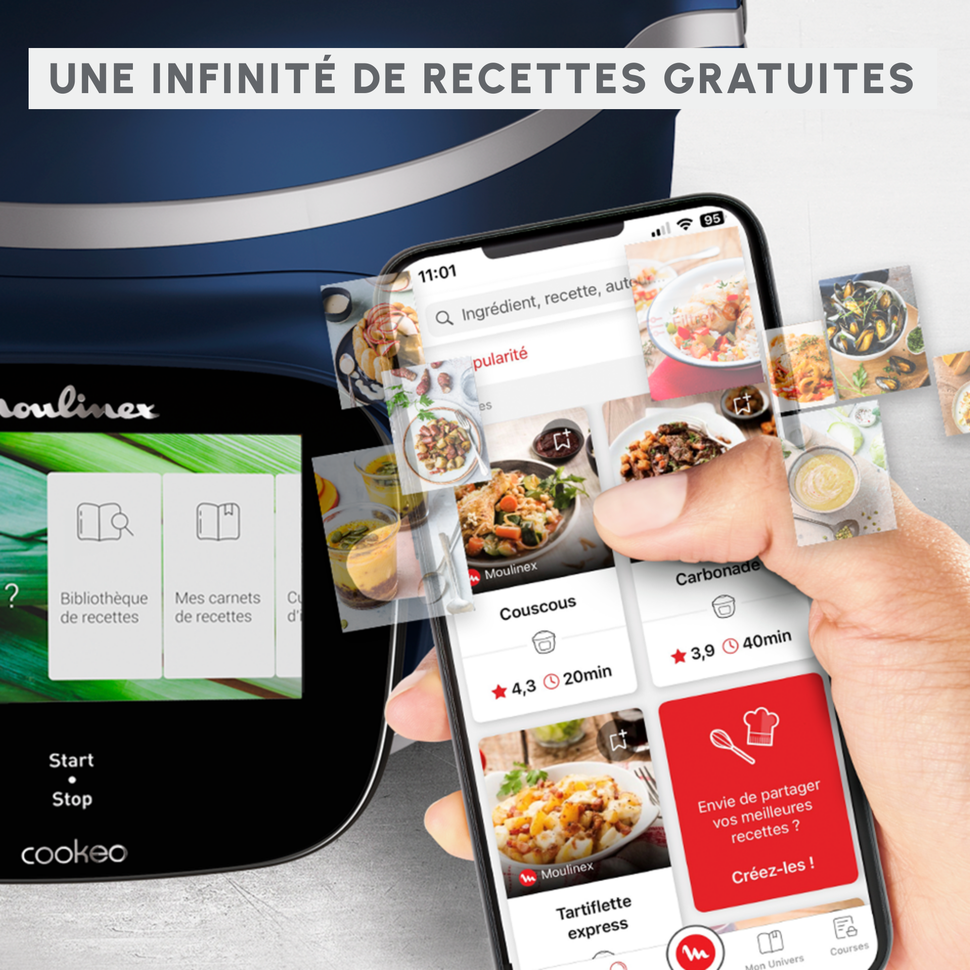 Cookeo Touch Pro CE943410 Multicuiseur intelligent haute pression - 13 programmes - Recettes illimitées - Connecté - Balance intégrée