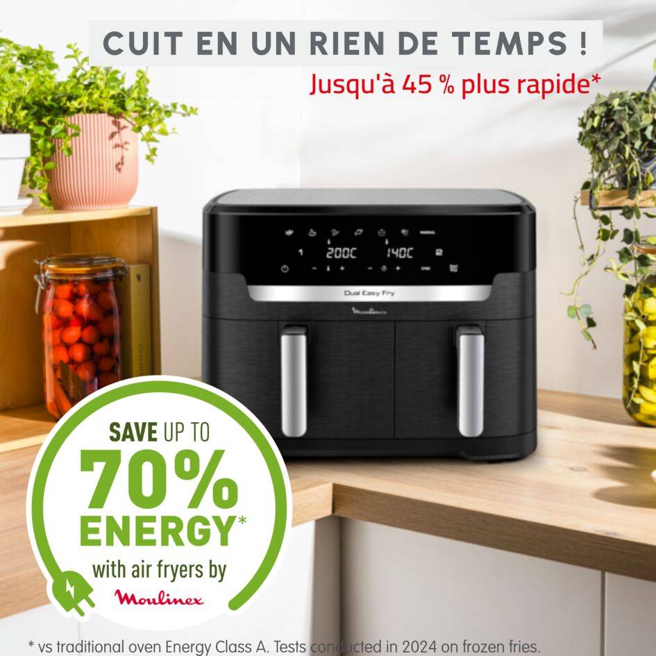 Dual Easy Fry & Grill XXL EZ9428F0 Air Fryer - 7 programmes - 6,5L + 4,5L