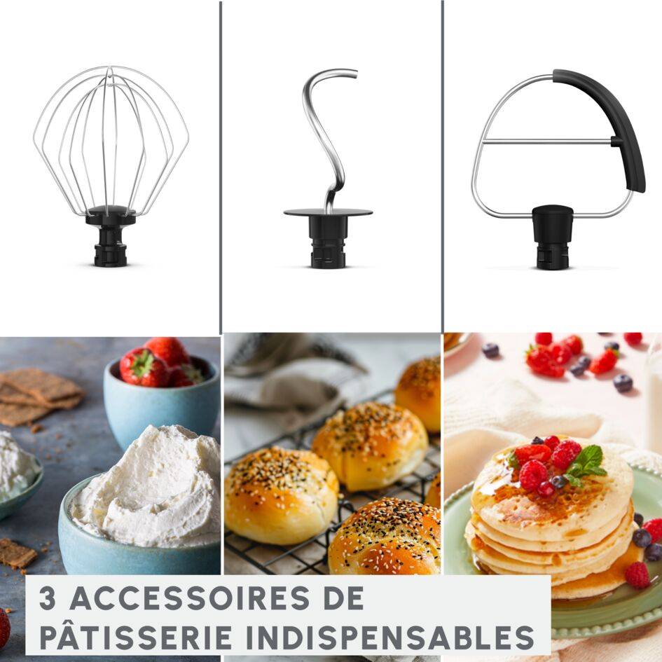 Bake Easy QA1403F0 Robot pâtissier - 500W - kit de patisserie - 3,5L - 12 vitesses