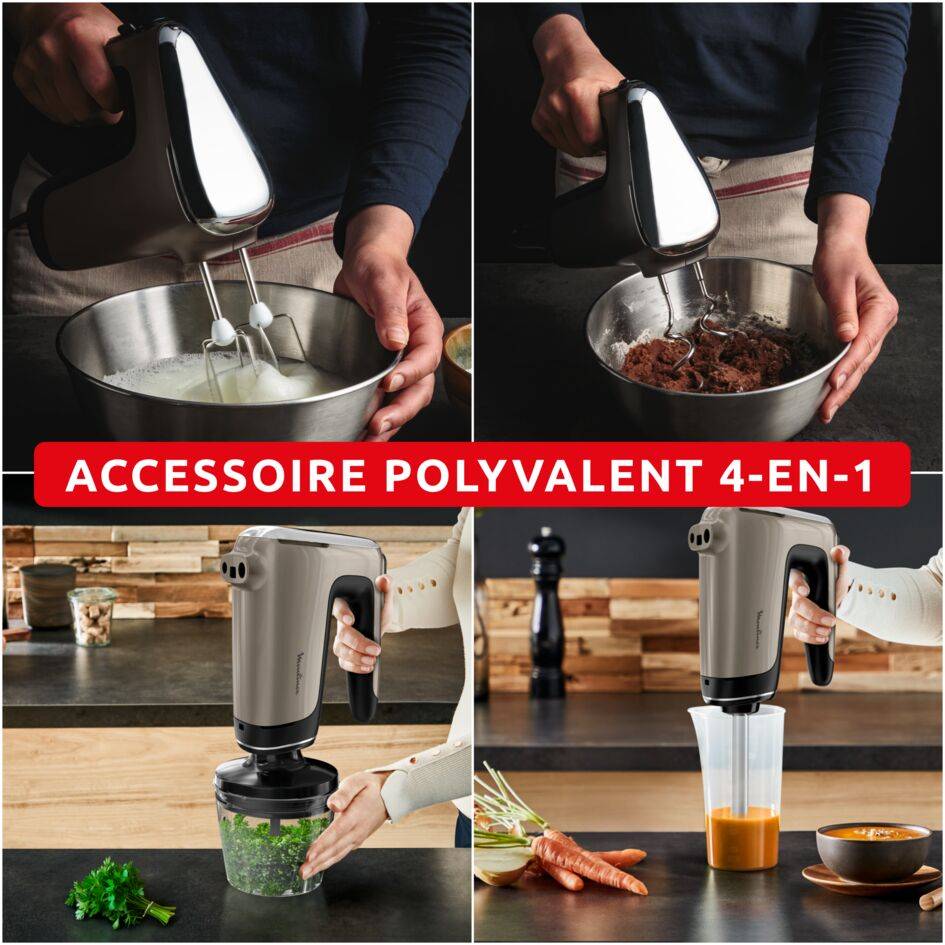 Powermix HM663AF0 Batteur - 4 en un - 850 W - Silencieux