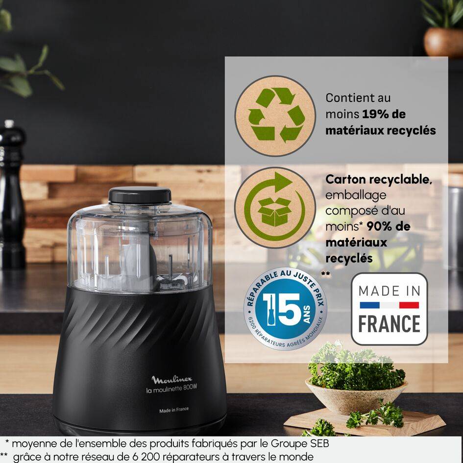 La Moulinette Intention DP710810 Hachoir - 800W - 4 fonctions