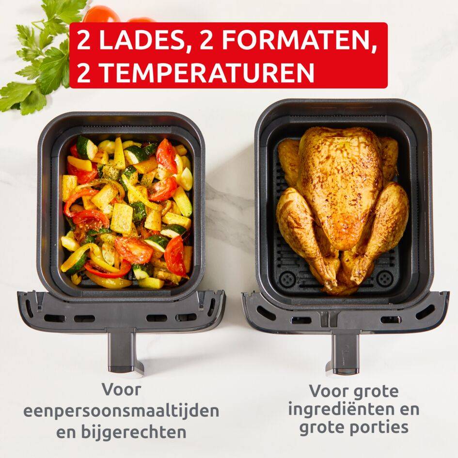 Dual Easy Fry Crispy Stack EZ7528F0 Verticale airfryer - 8 programma’s - 6L + 4L