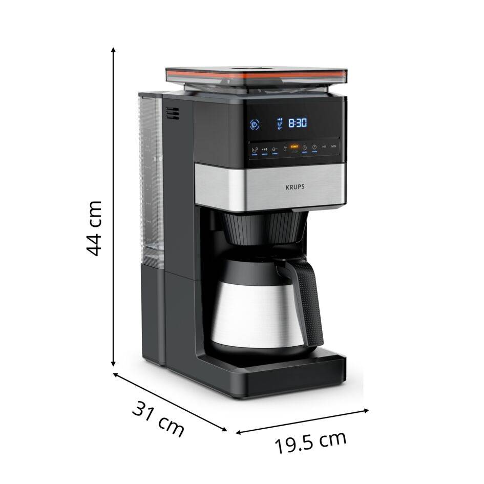 Grind Aroma XL, Cafetière filtre, Broyeur conique amovible, Verseuse isotherme