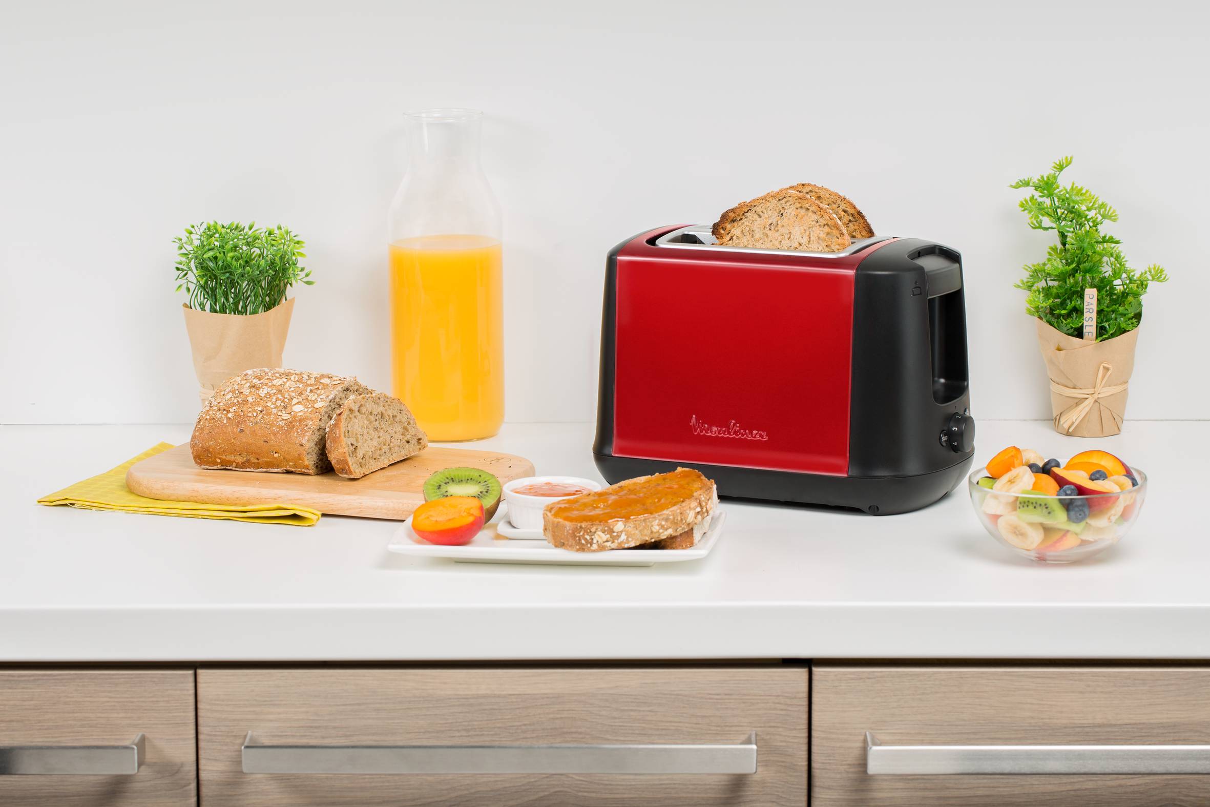 Subito Select bordeauxrode-zwarte broodrooster