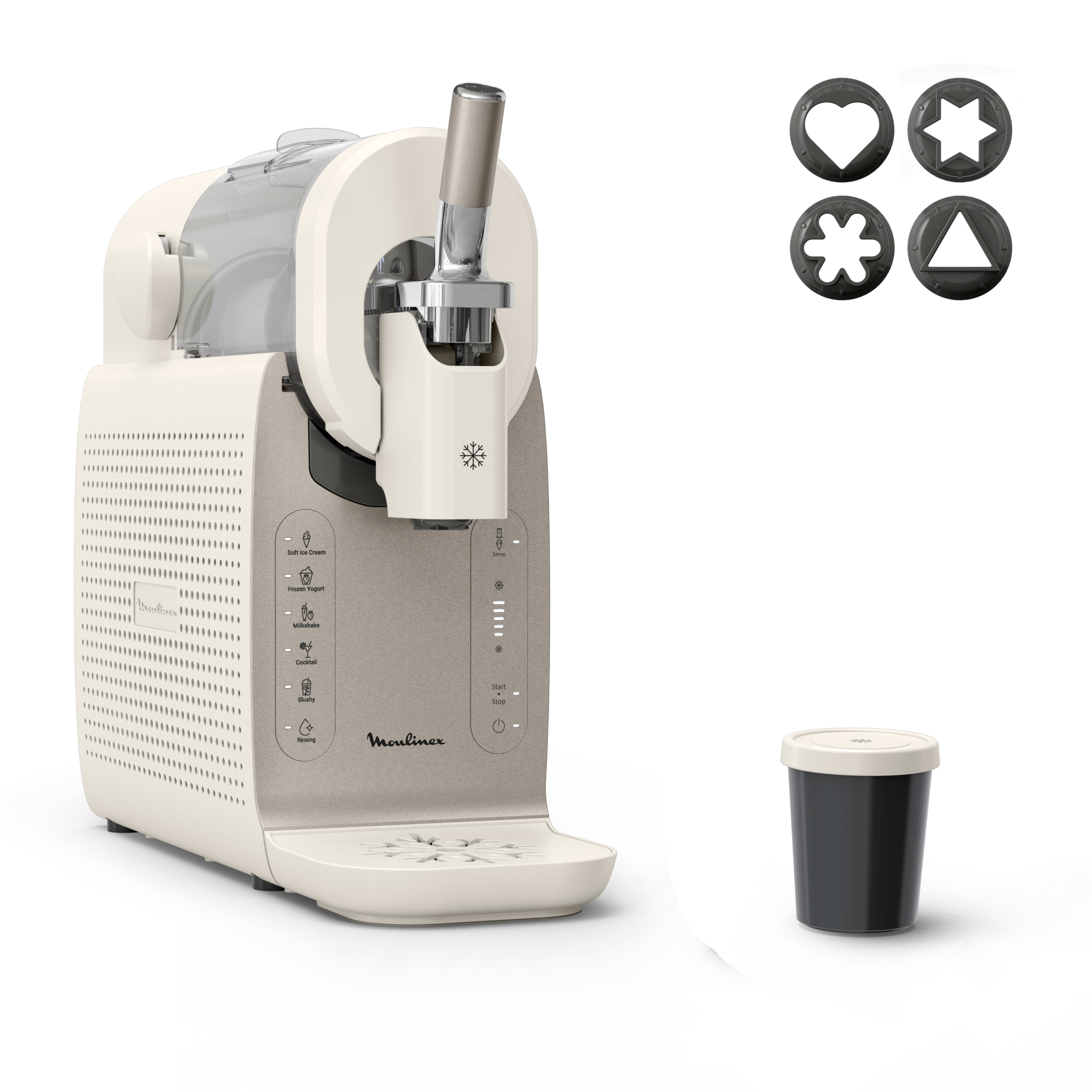 Freezi MJ803AF0 Machine à glaces et boissons glacées - 5 programmes - Prêt en 30 minutes - Nettoyage automatique