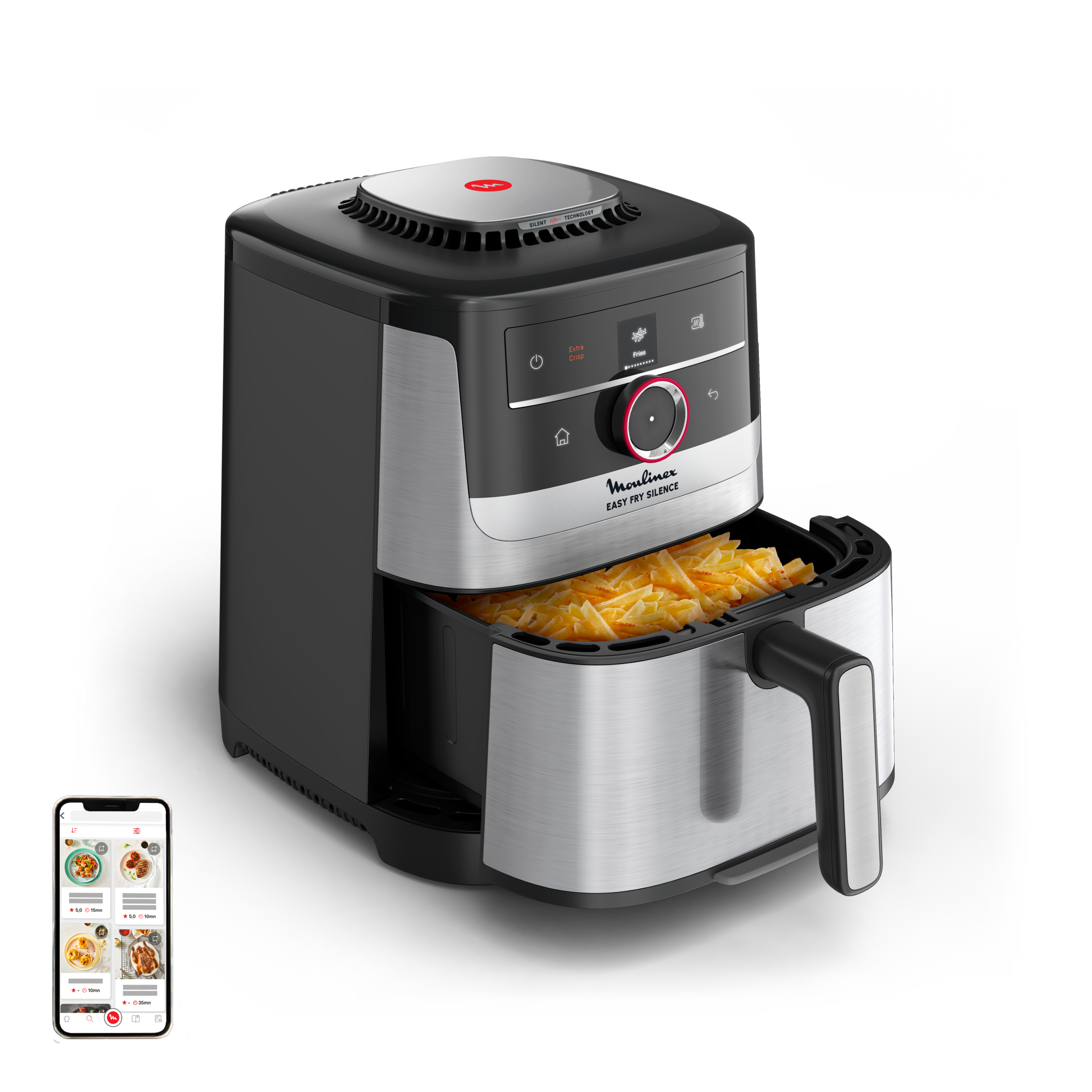 Easy Fry Silence, Air fryer, 5&nbsp;L, Technologie Silence, Système Smart Assist