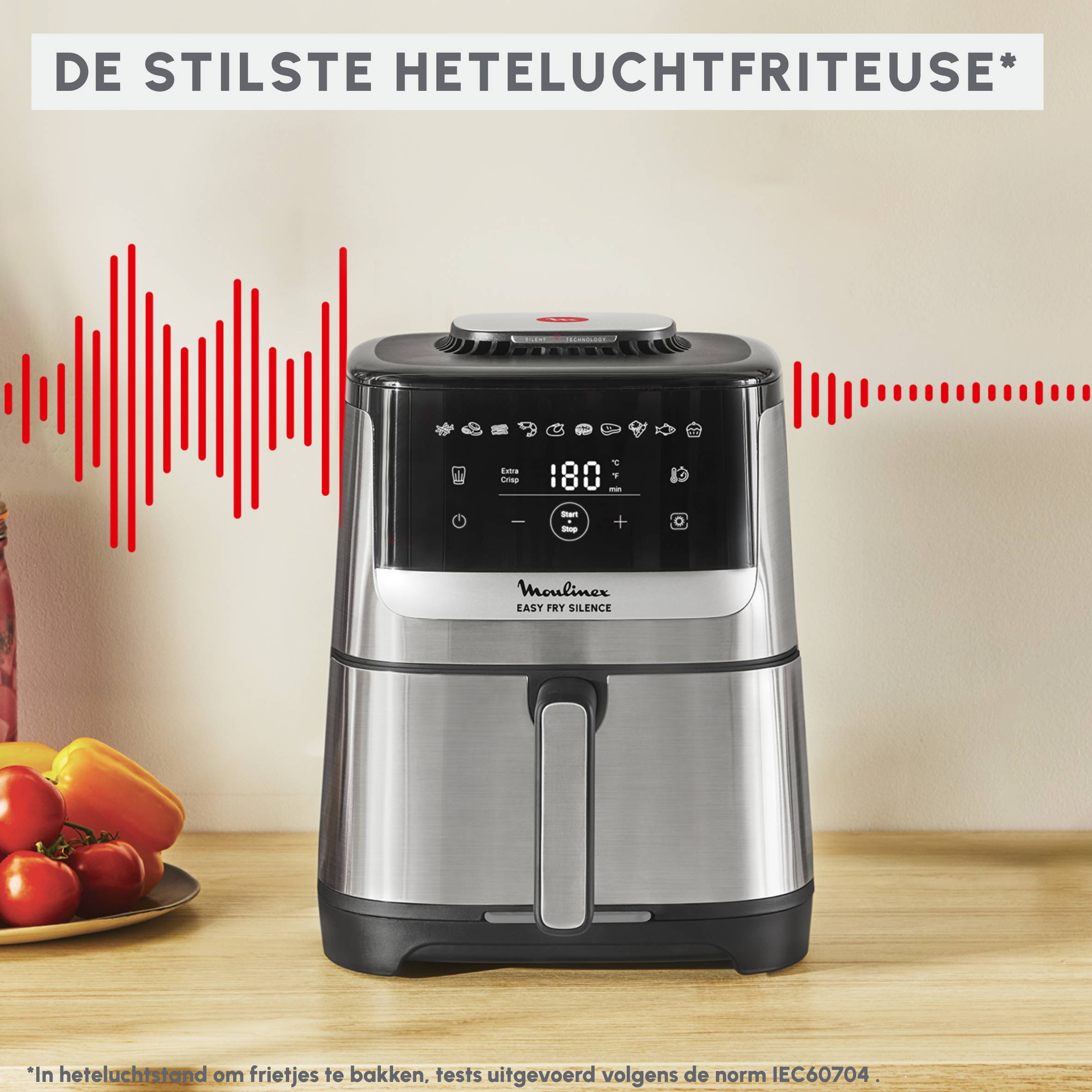 Easy Fry Silence air fryer EZ552DF0 - Air fryer- 5L - Stille technologie