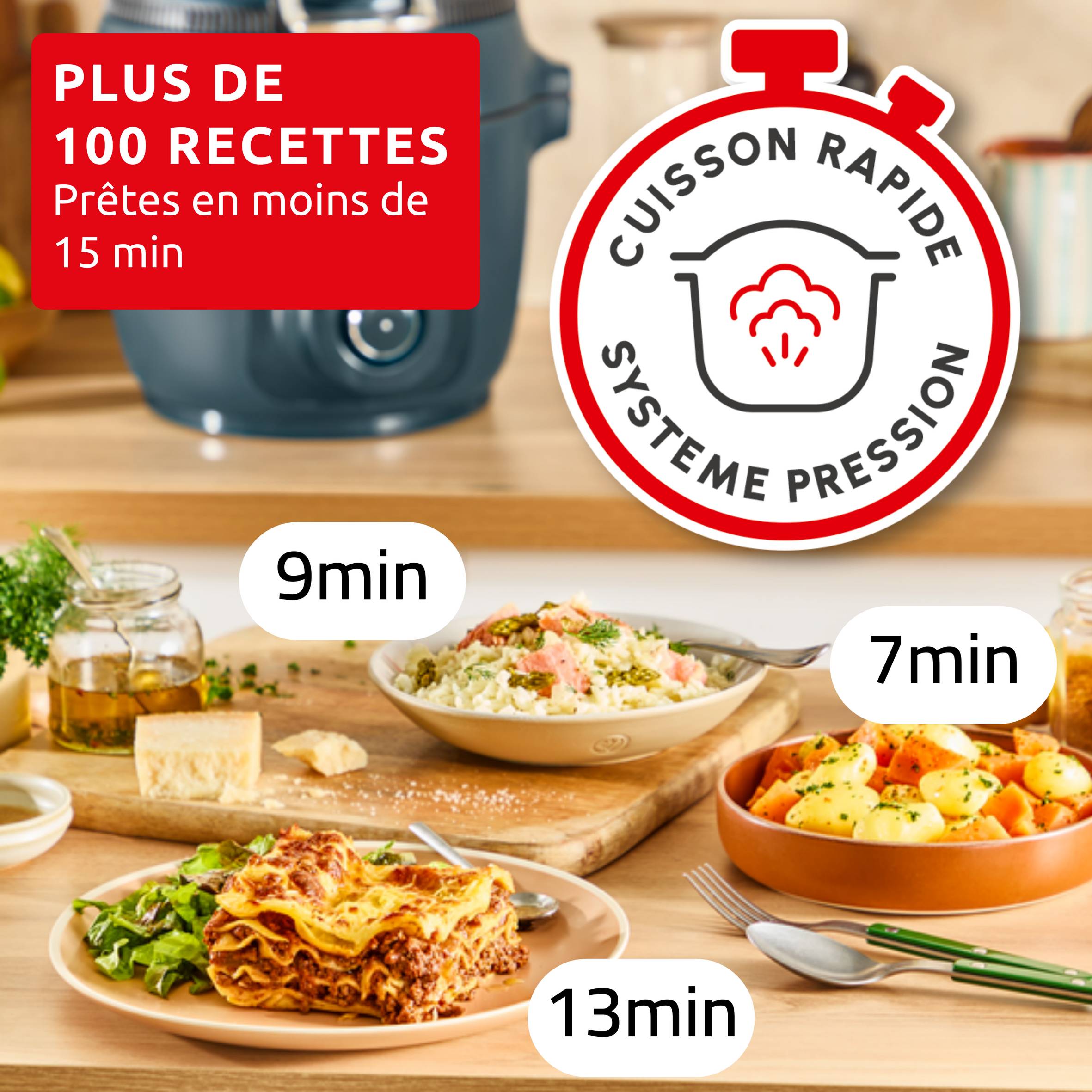 Cookeo Infinity CE97GUF0 Multicuiseur intelligent haute pression + air fryer - 17 programmes - Recettes illimitées - Connecté