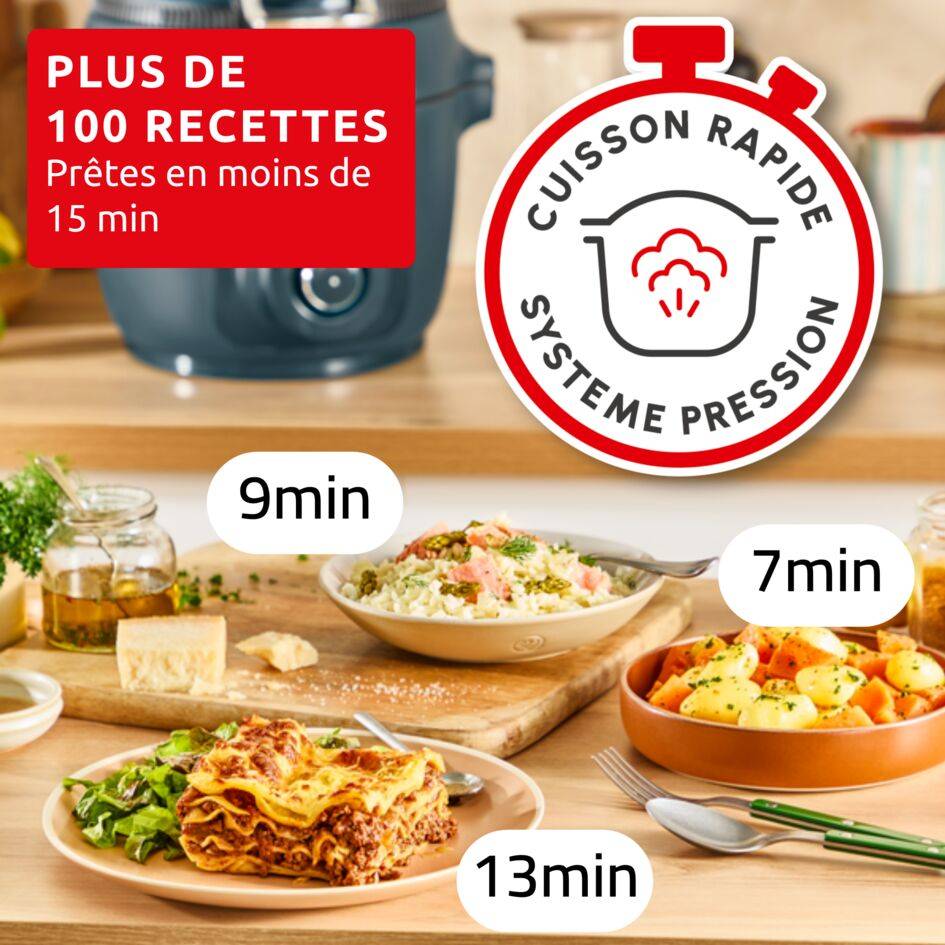 Cookeo Infinity CE97GUF0 Multicuiseur intelligent haute pression + air fryer - 17 programmes - Recettes illimitées - Connecté