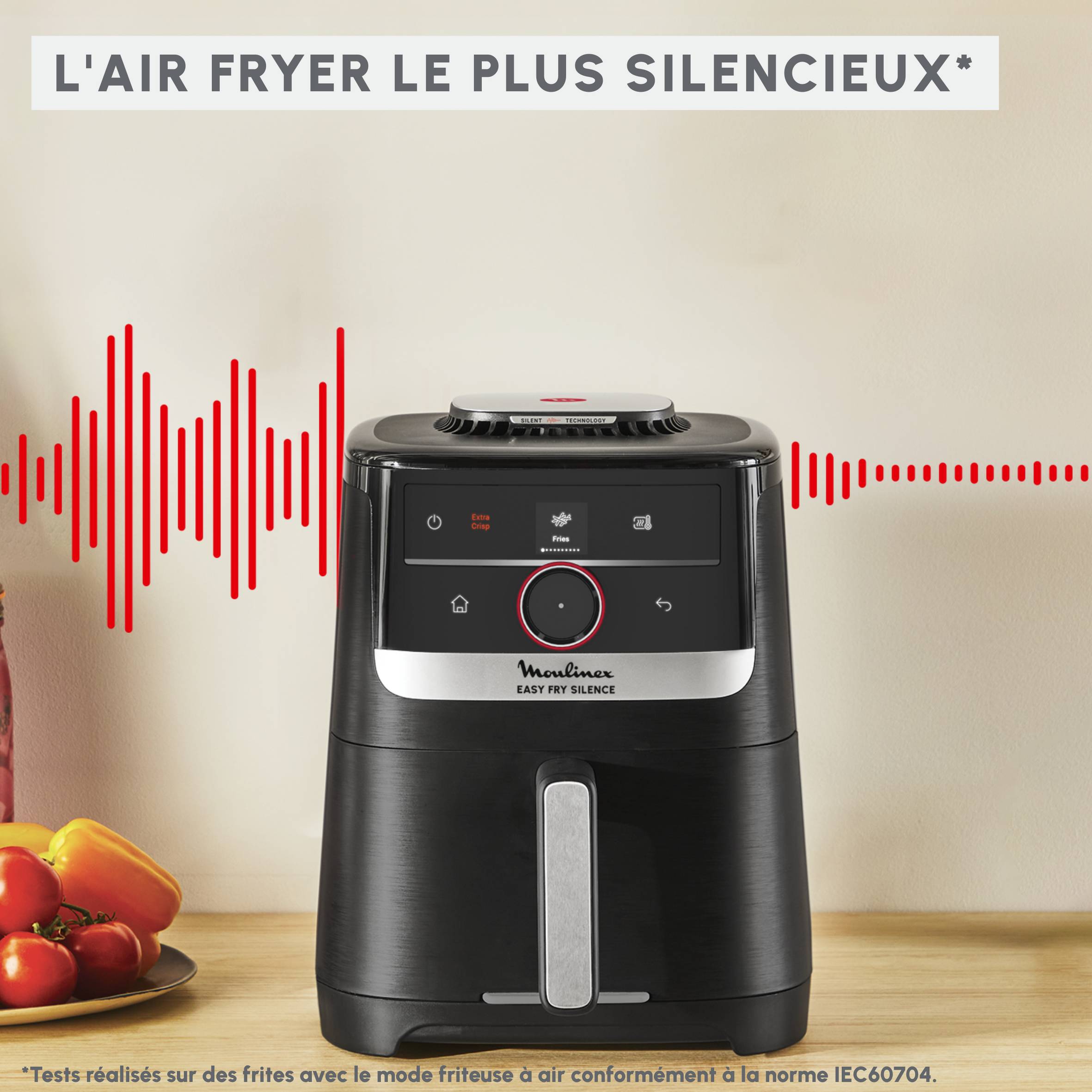 Easy Fry Silence EZ5728F0 Air fryer - Smart Assist - 5L - Technologie Silencieuse