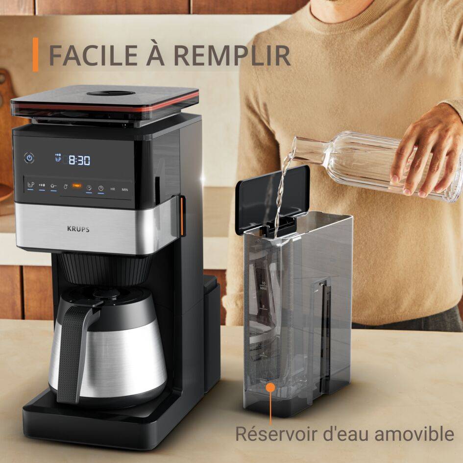 Grind Aroma XL, Cafetière filtre, Broyeur conique amovible, Verseuse isotherme