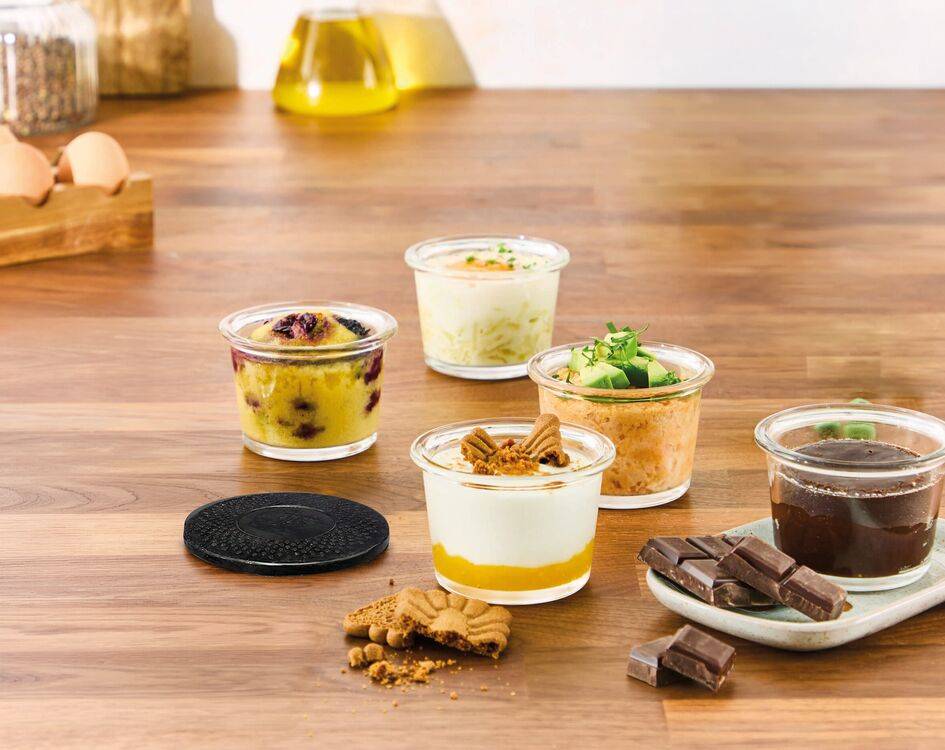 Set of 4 x 125 ml Glass Jars for Pressure Cooker models / Cookeo® models / Air Fryer models