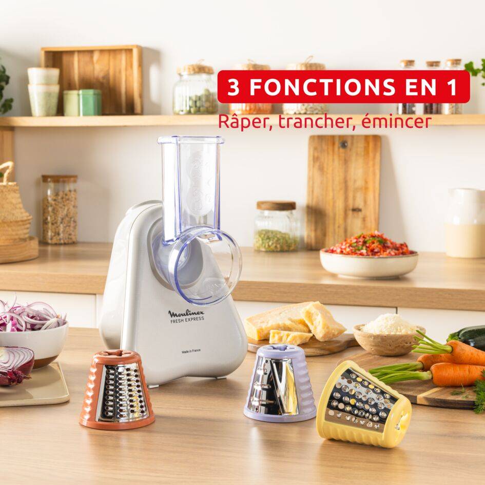 Fresh Express Écru DK853BE0 Coupe-légumes - 150W - 3 accessoires