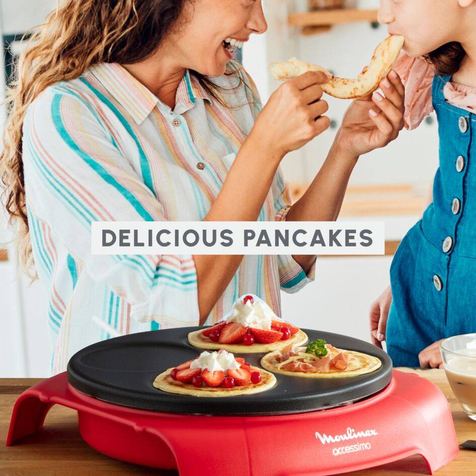 Accessimo PY312511 4 Appareil à crêpes - 4 empreintes + 5 accessoires