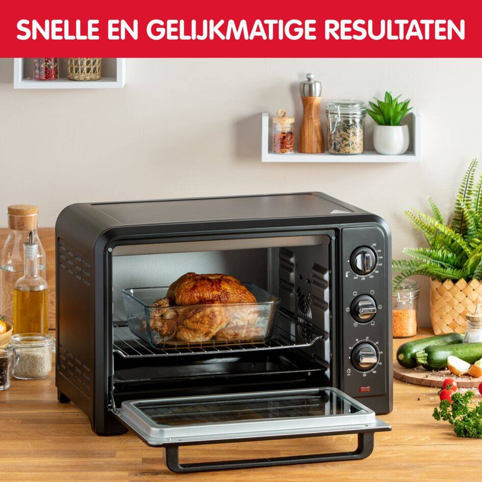 Optimo heteluchtoven 33 liter + siliconen keukenwanten