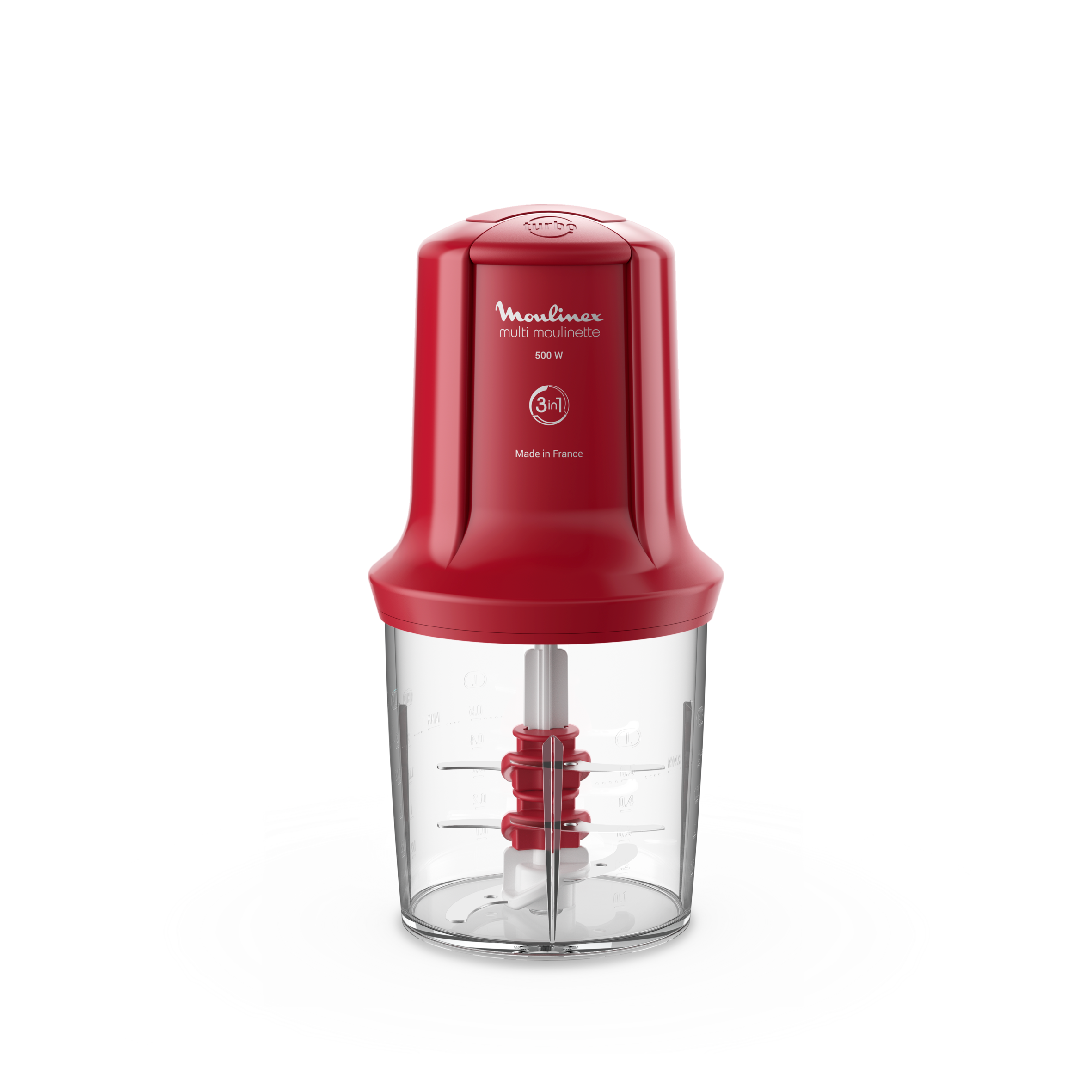 Multi Moulinette, 3-in-1 Electric Chopper, 500 ml Bowl, 6 Stainless Steel Blades