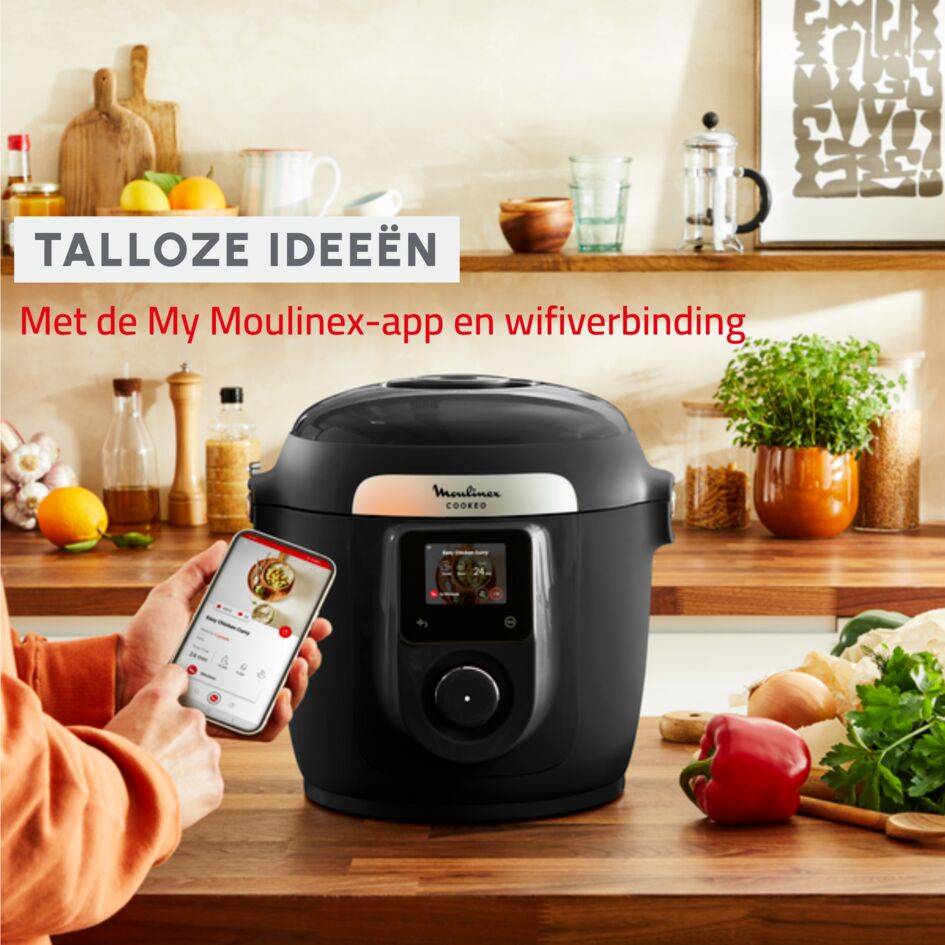 Cookeo wifi 9-in-1, multicooker, 9 bereidingsstanden, snelkookpan, slowcooker