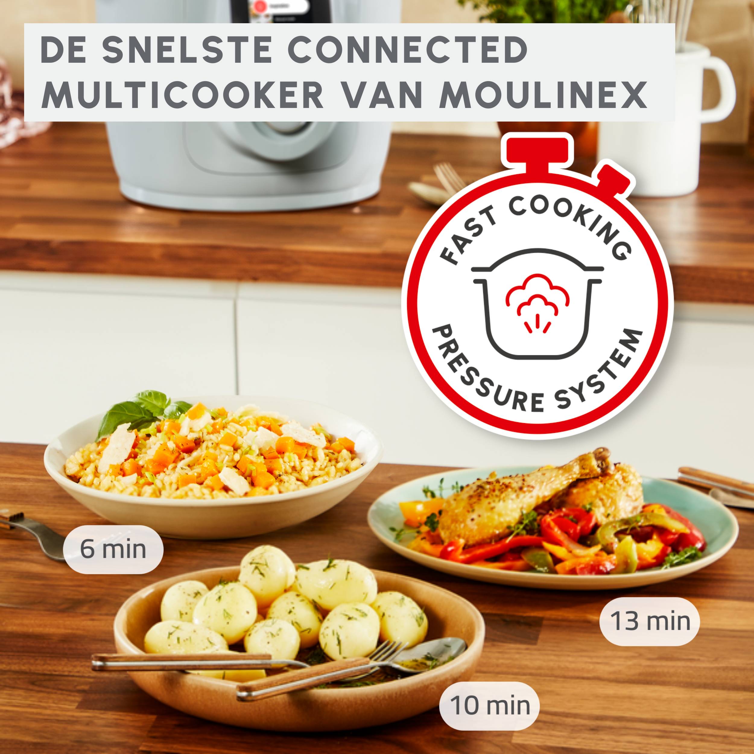 Cookeo Wifi 10-in-1 CE96G310 Intelligente hogedruk multicooker - 10 programma's - Oneindig aantal recepten - Geconnecteerd