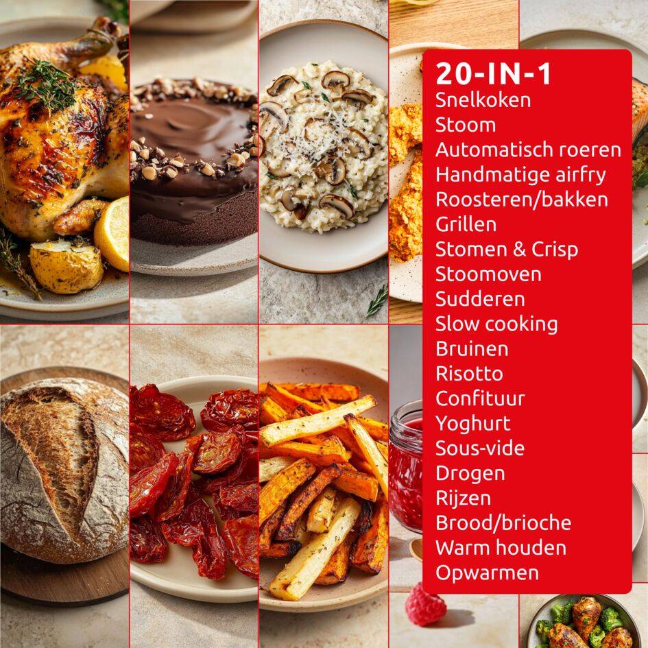 Cookeo Infinity CE9828F0 Intelligente hogedruk multicooker + air fryer - 20 programma's - Oneindig aantal recepten - Geconnecteerd