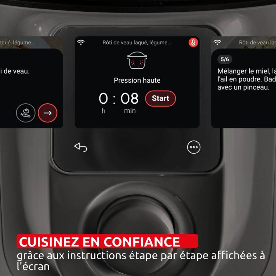 Cookeo Simplicity Dark Grey CE821BF0 Multicuiseur intelligent haute pression - 6 programmes - 150 recettes