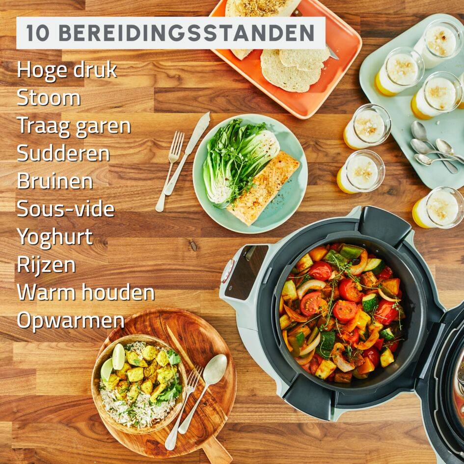 Cookeo Wifi 10-in-1 CE96G310 Intelligente hogedruk multicooker - 10 programma's - Oneindig aantal recepten - Geconnecteerd