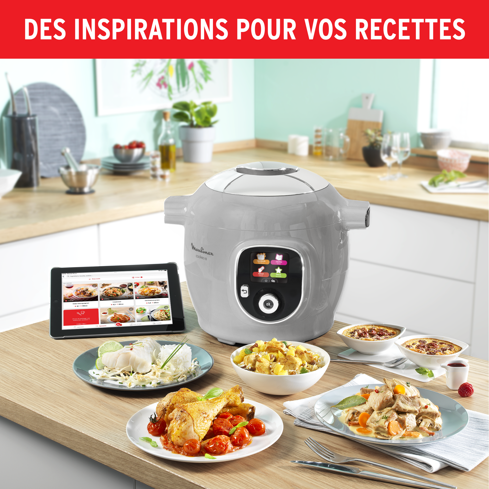 Cookeo+ CE854B10 Multicuiseur intelligent haute pression - 6 programmes - 80 recettes