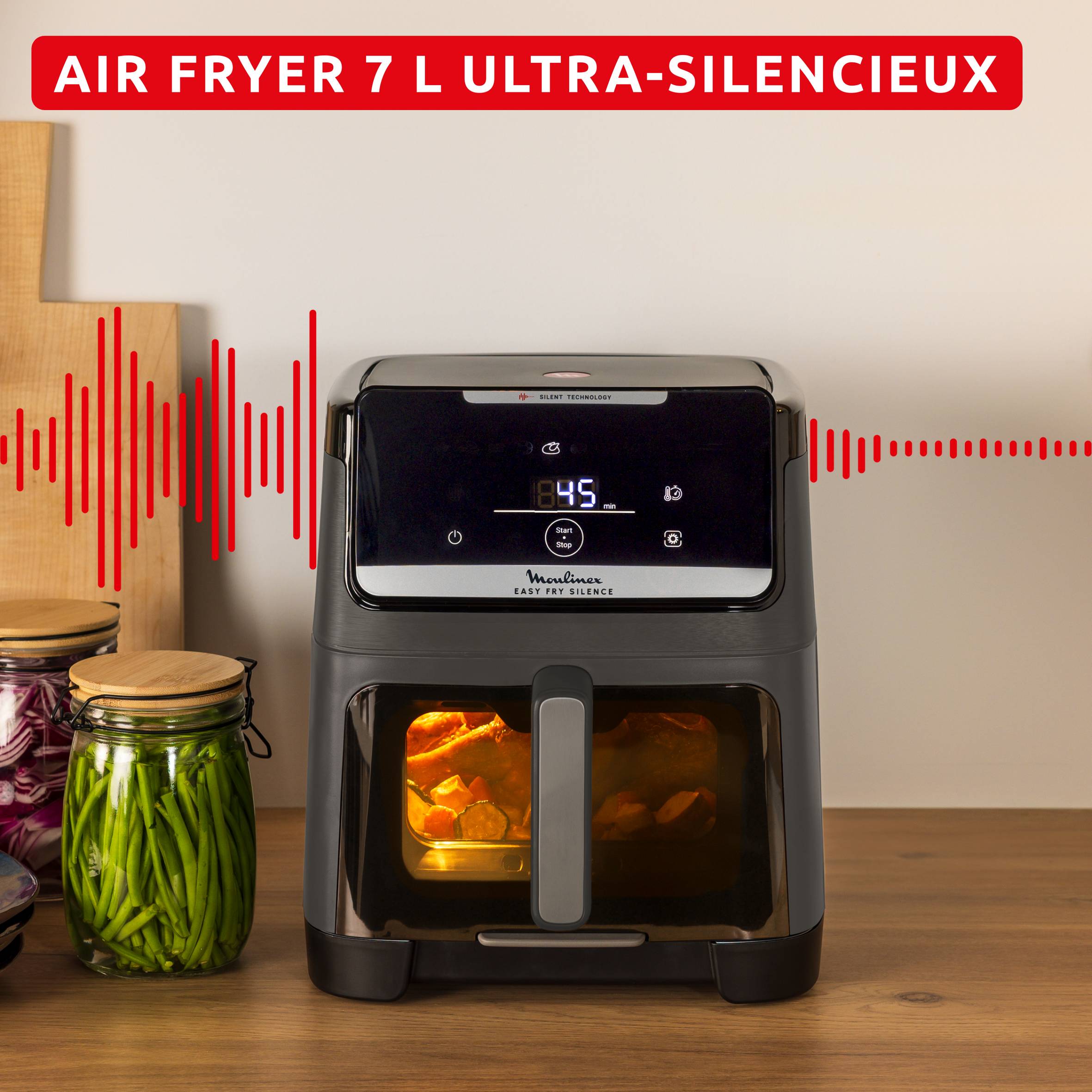 Easy Fry Silence XXL EZ846HF0 Air fryer - 10 programmes - 7L - Technologie Silencieuse