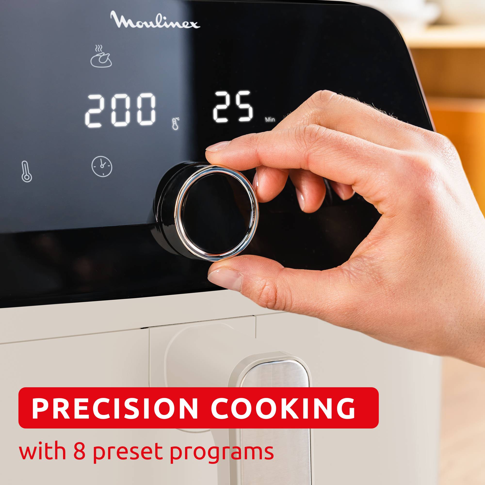 Easy Fry Mega Collection Spéciale Ivoire, air fryer, très grande capacité 7.5 L, 1 tiroir, 8 programmes