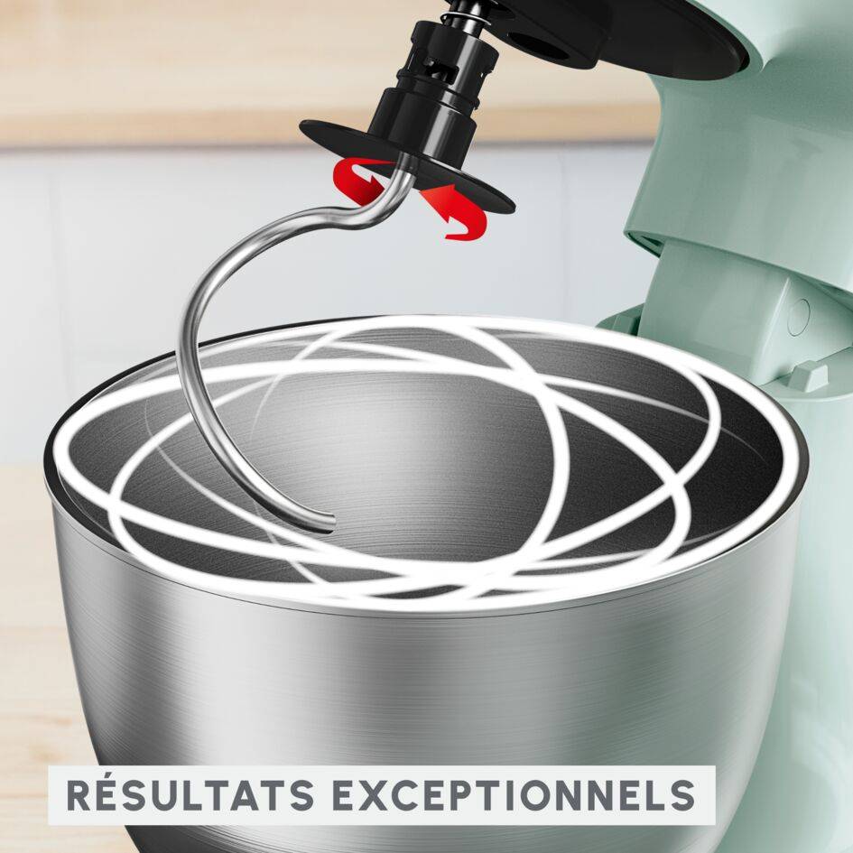 Bake Easy QA1403F0 Robot pâtissier - 500W - kit de patisserie - 3,5L - 12 vitesses