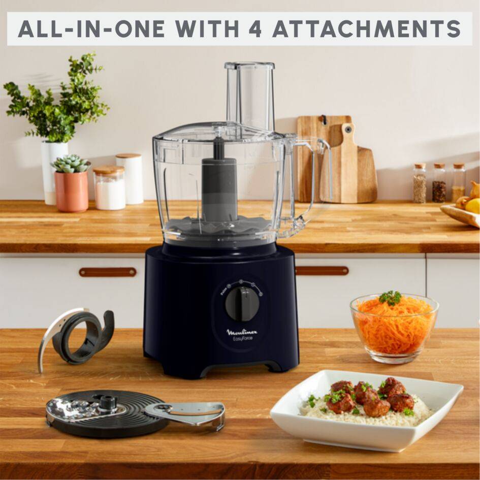 Easy Force, Food Processor, 4 Attachments, 15 Functions