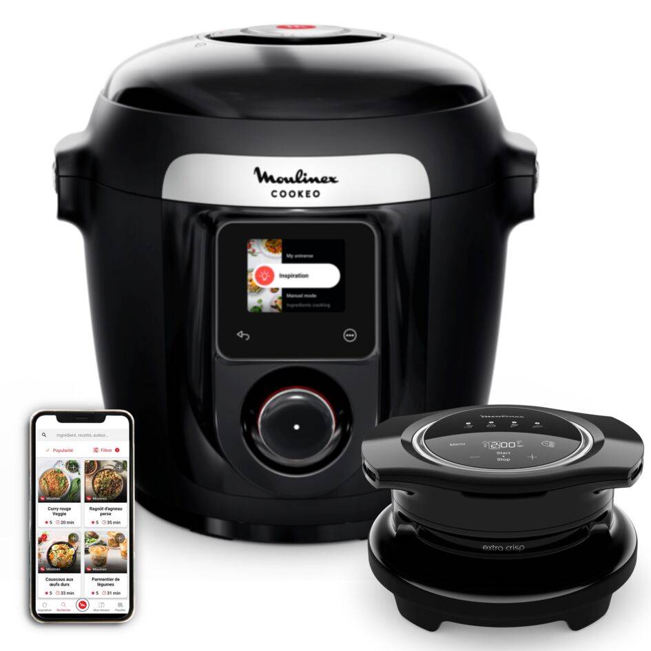 Cookeo Wifi 10-in-1 CE96X8F0 Multicuiseur intelligent haute pression - 14 programmes + Extra Crisp - couvercle air fryer