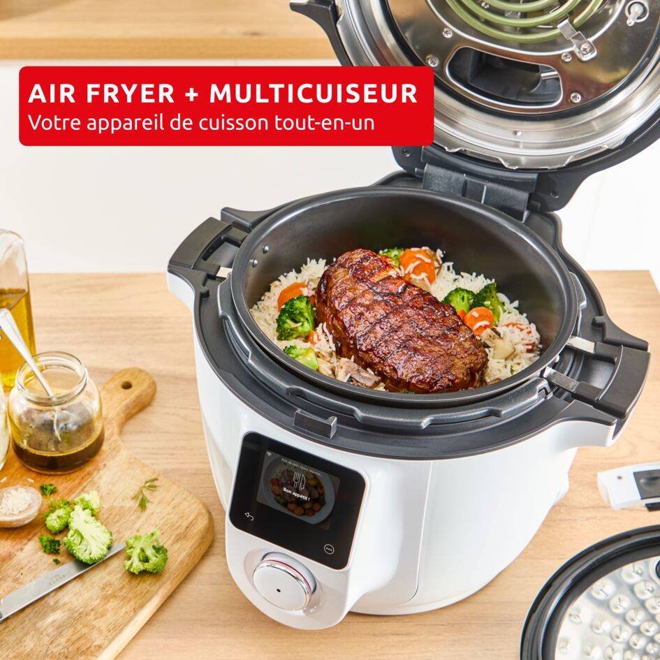 Cookeo Infinity CE9721F0 Multicuiseur intelligent haute pression + air fryer - 16 programmes - Recettes illimitées - Connecté