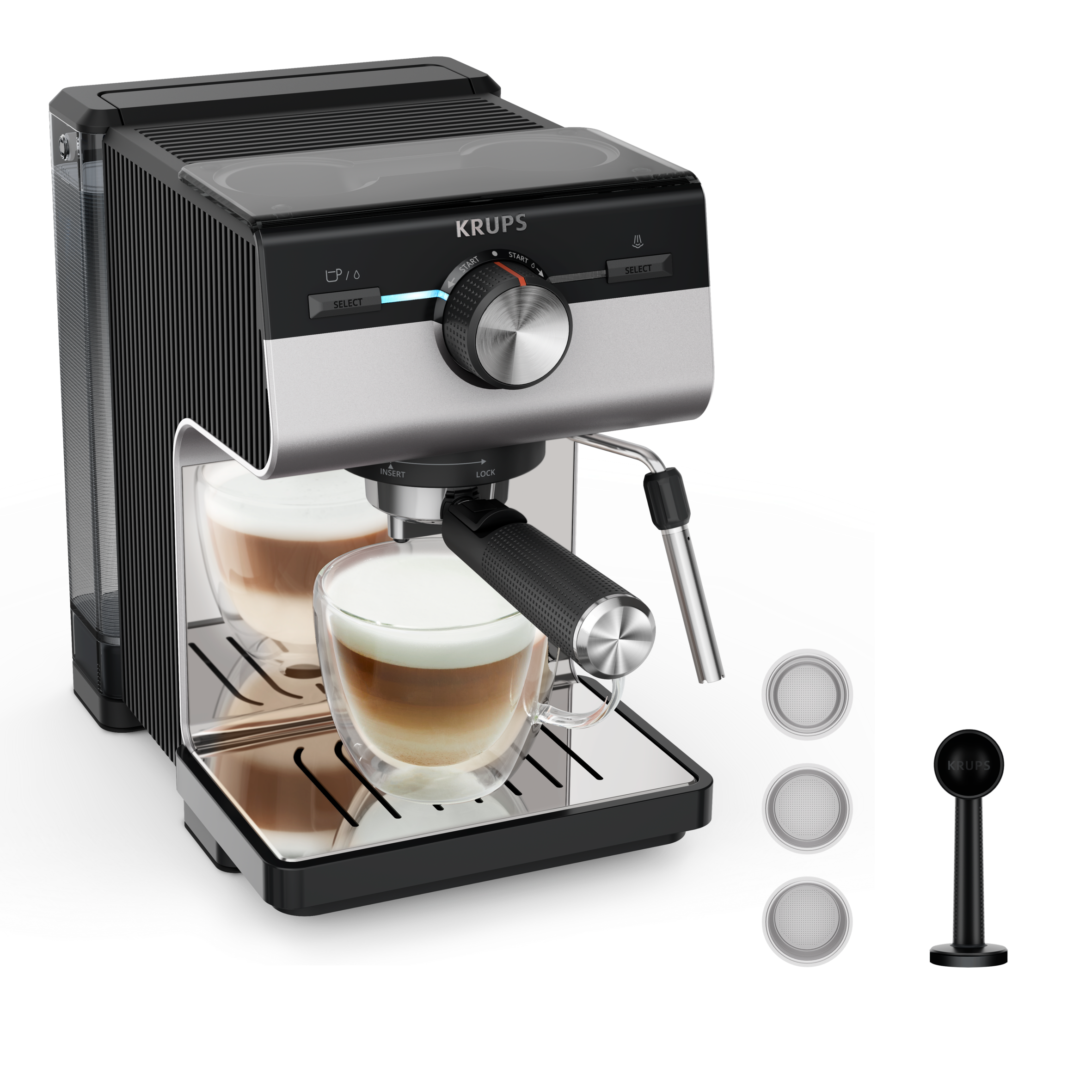 Authentic+ Inox XP384E Machine à espresso manuelle