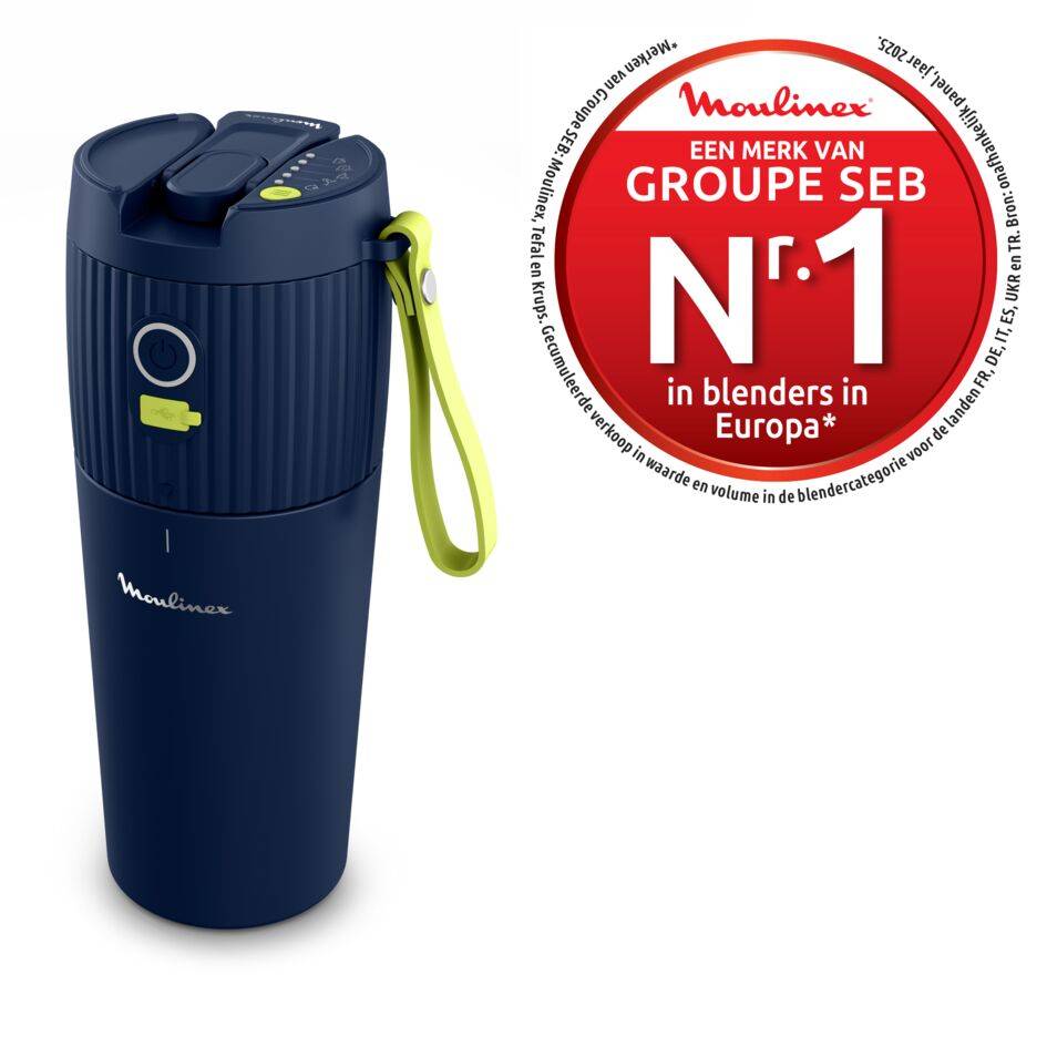 Lightmix+ LM1DV8F0 Draagbare blender - Thermische drinkfles - 5 programma’s - 450mL