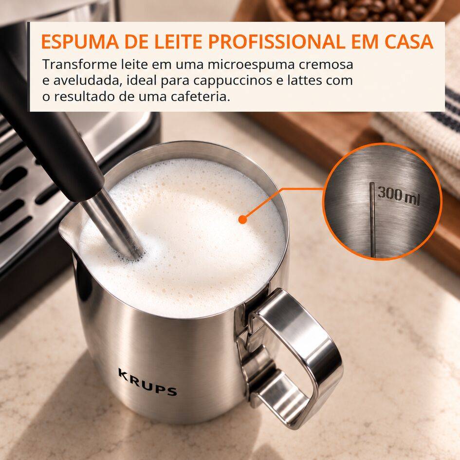 KRUPS Barista, Pot à lait, Acier inoxydable, 35 cl