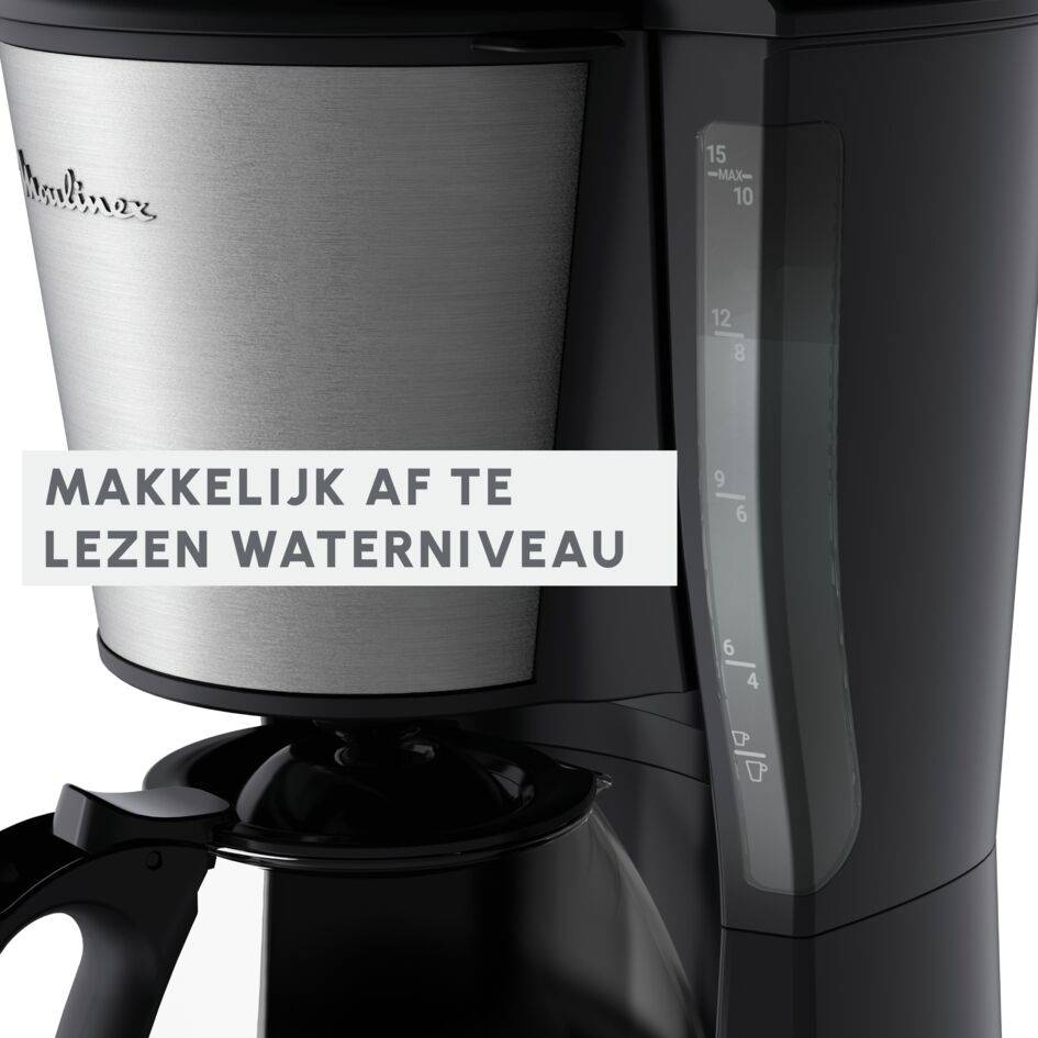 Subito, filterkoffiezetapparaat, optionele warmhoudfunctie, modern ontwerp, zwart en inox