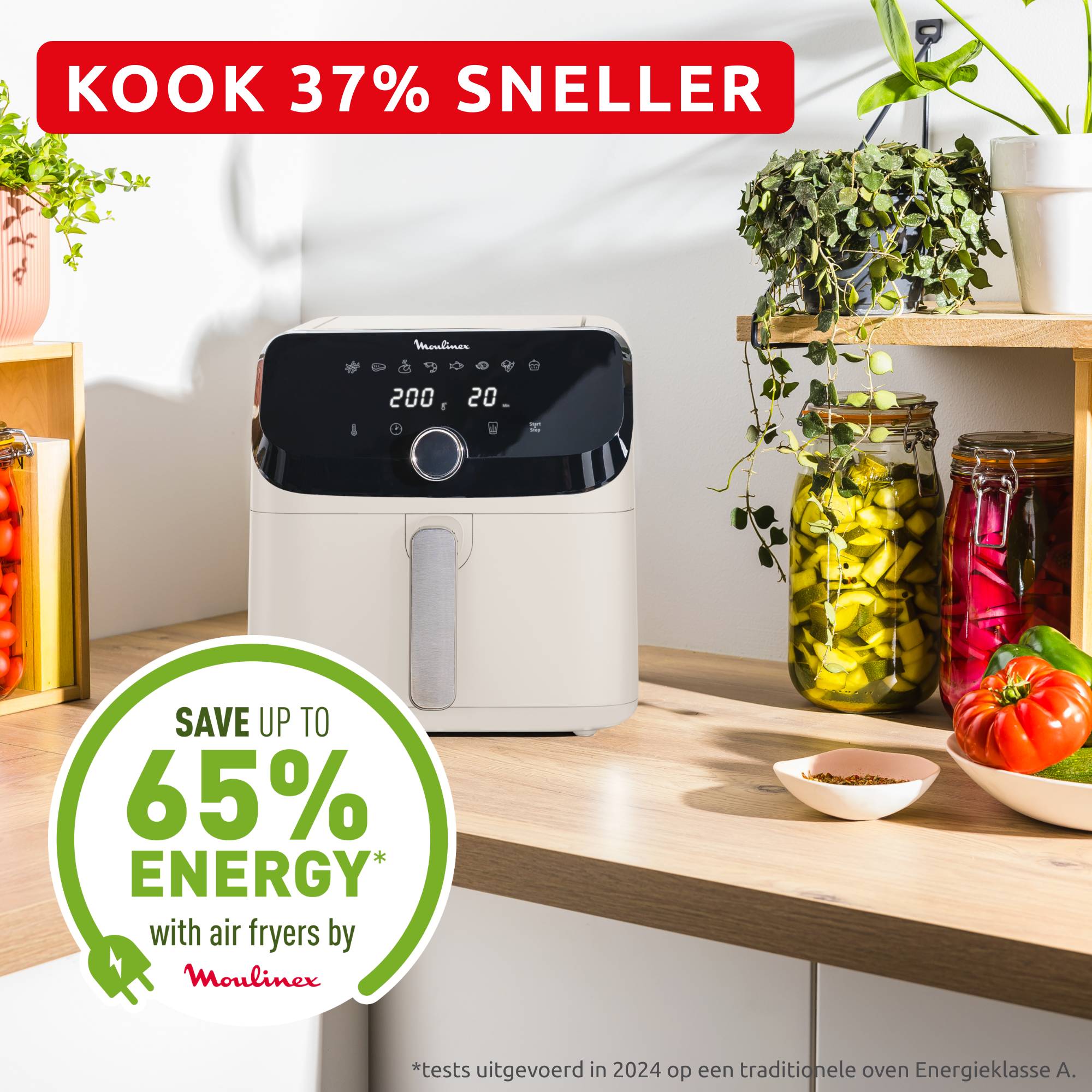 Easy Fry Mega, air fryer, extra grote inhoud 7,5 L, 8 vooraf ingestelde programma's