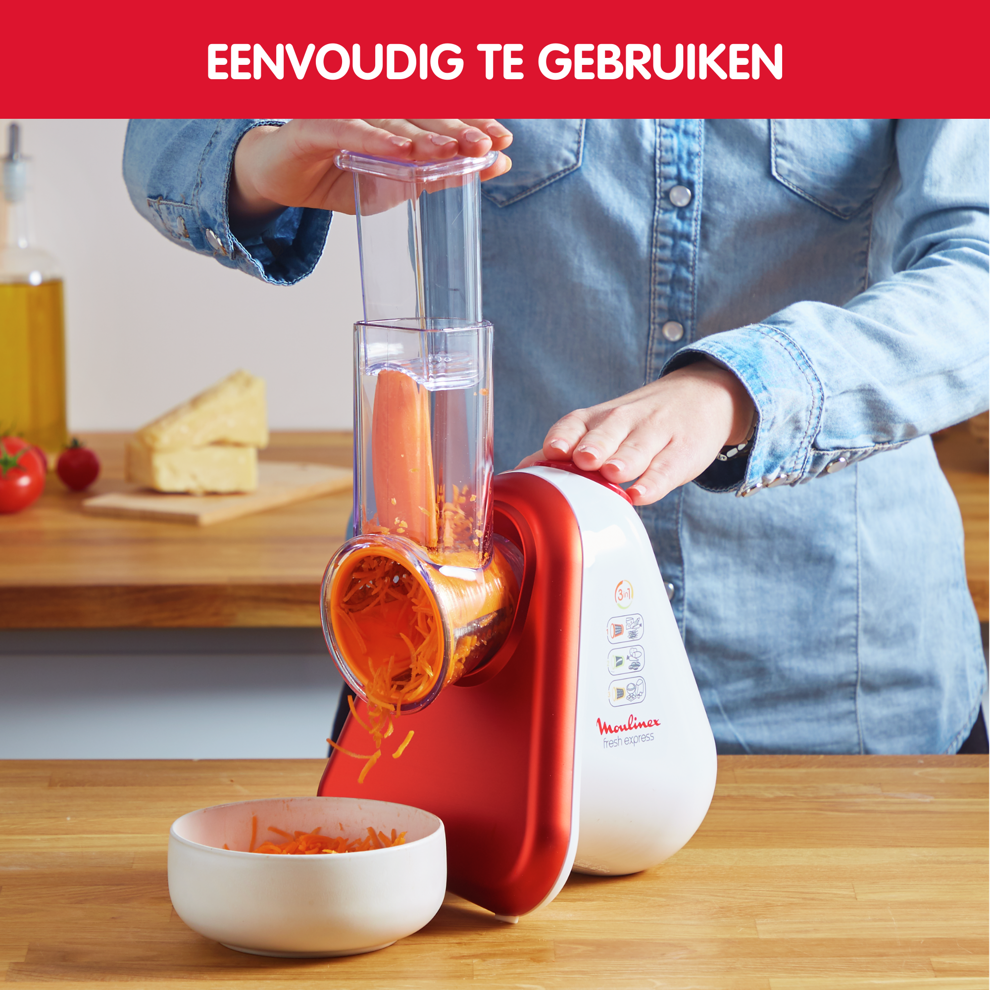 Fresh Express DJ753510 Groentesnijder - 200W - 3 accessoires