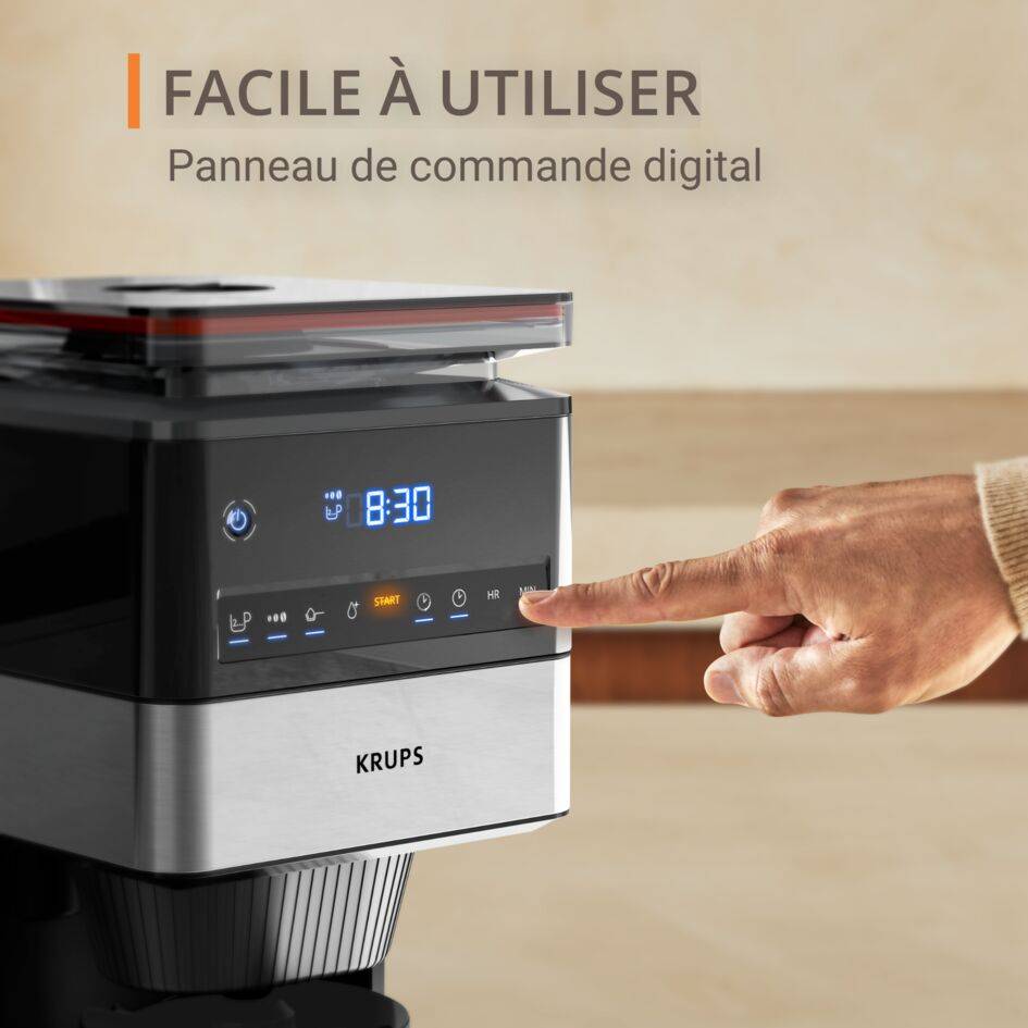 Grind Aroma XL, Cafetière filtre, Broyeur conique amovible, Verseuse isotherme